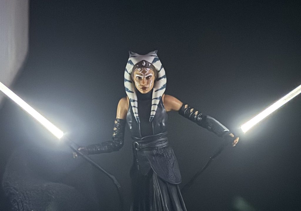 ashoka with led lightsabers