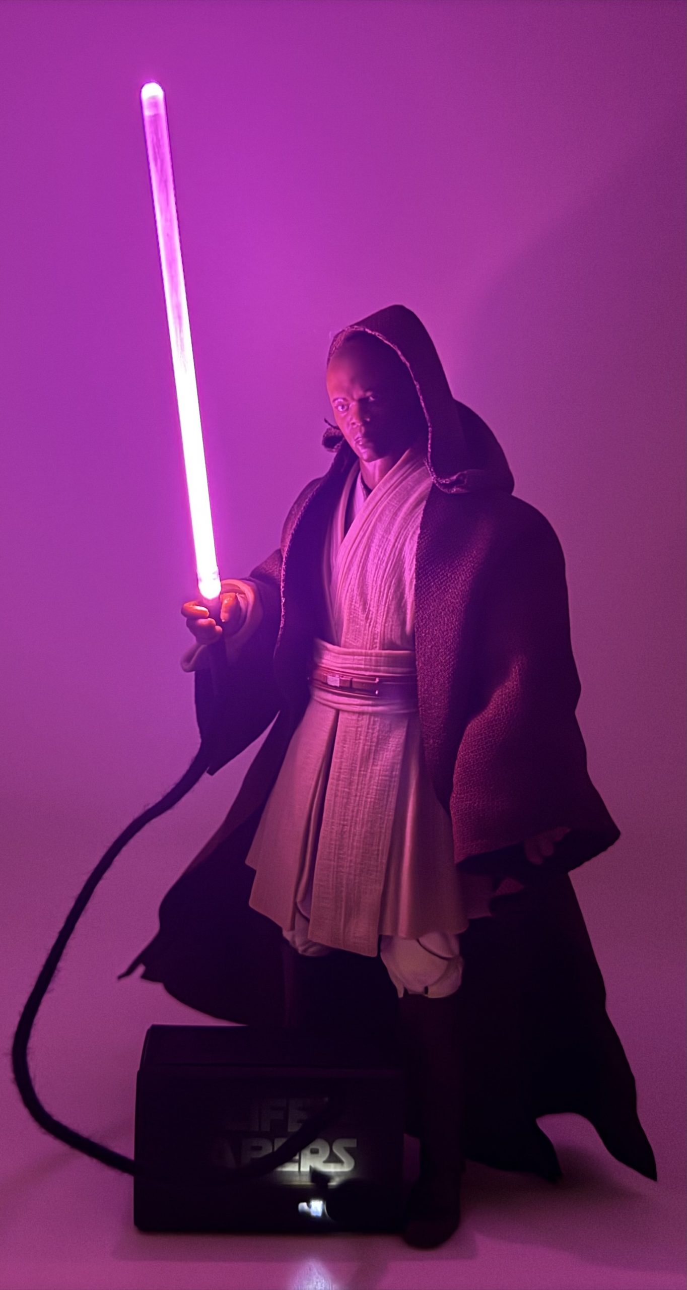 1:12 scale led lightsaber mace windu
